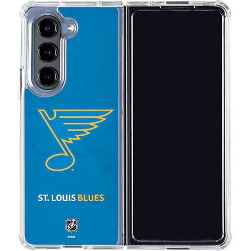 NHL St. Louis Blues Distressed Galaxy Z Fold5 5G Clear Case